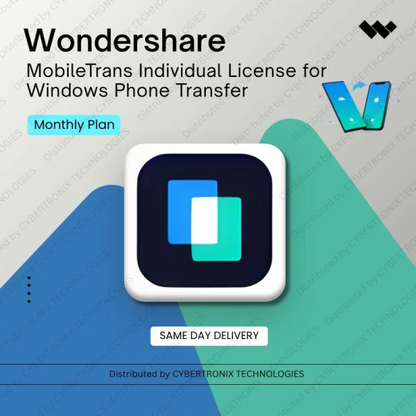 Wondershare MobileTrans Individual License for Windows Phone Transfer Monthly Plan | Digital License | Same Day Delivery