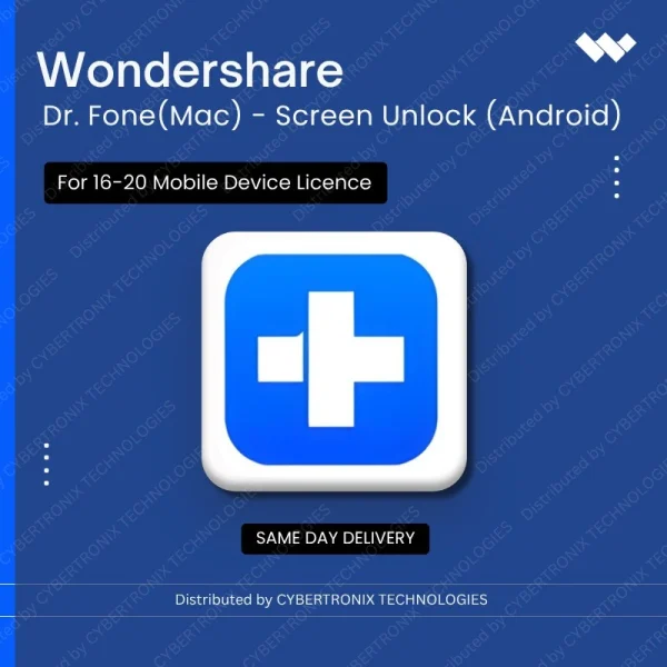 Wondershare Dr.Fone(Mac)  - Screen Unlock  (Android) for 16-20 Mobile Device License | Digital License | Same Day Delivery