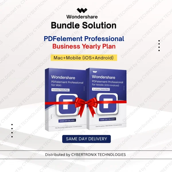 Wondershare Bundle Solution: PDFelement Professional for Business - Mac+Mobile(iOS+Android)| 1 Year | Digital License | Same Day Delivery