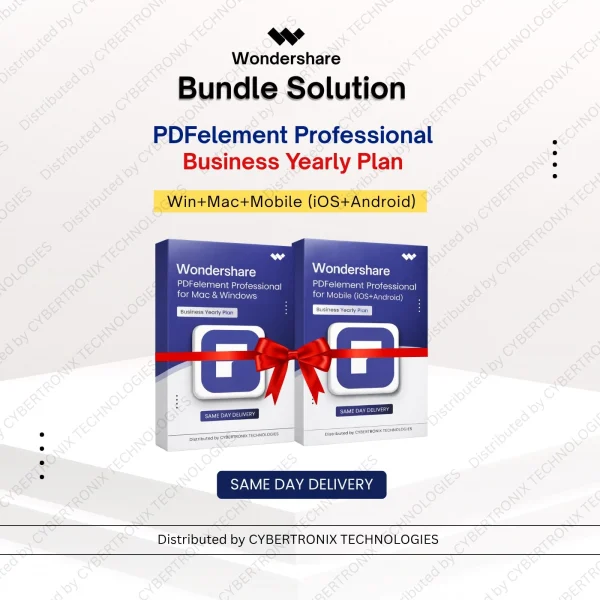 Wondershare Bundle Solution: PDFelement Professional for Business - Win+Mac+Mobile(iOS+Android)| 1 Year | Digital License | Same Day Delivery