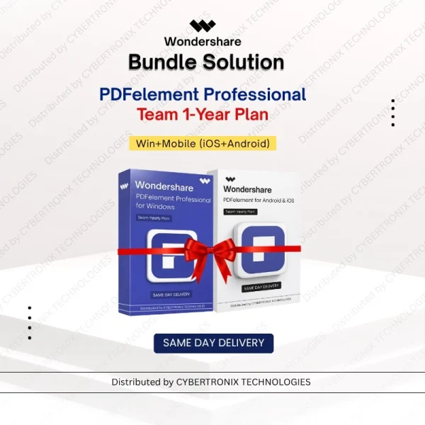 Wondershare Bundle Solution: PDFelement Team - Win+Mobile(iOS+Android)| 1 Year | Digital License | Same Day Delivery