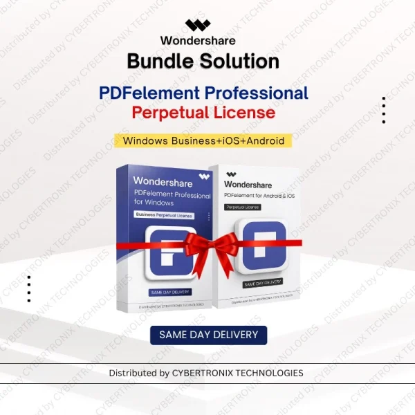 Wondershare Bundle Solution: Wondershare PDFelement (Windows Business+iOS+Android)| perpetual license | Digital License | Same Day Delivery