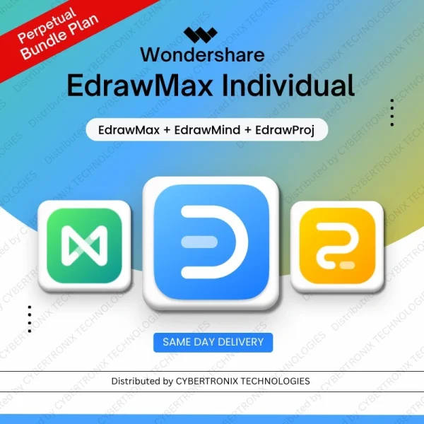 Wondershare EdrawMax Individual Perpetual Bundle Plan (EdrawMax+EdrawMind+EdrawProj)| Digital License | Same Day Delivery