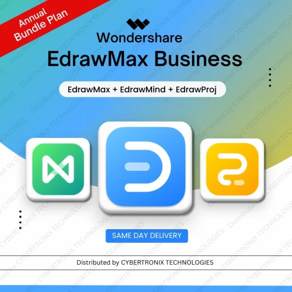 Wondershare EdrawMax Business Annual Bundle Plan (EdrawMax+EdrawMind+EdrawProj)| Digital License | Same Day Delivery