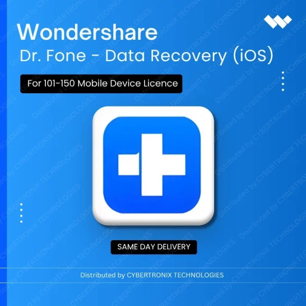 Dr.Fone - Data Recovery (iOS) for 101-150 Mobile Device License | Digital License | Same Day Delivery