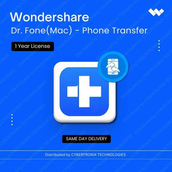 Wondershare Dr.Fone (Mac) - Phone Transfer 1 Year License | Digital License | Same Day Delivery