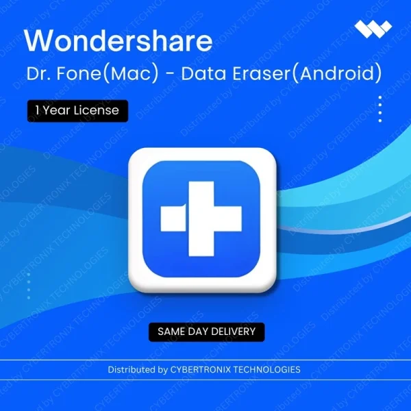 Wondershare Dr.Fone (Mac) - Data Eraser (Android) 1 Year License | Digital License | Same Day Delivery