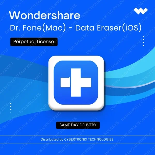 Wondershare Dr.Fone (Mac) - Data Eraser (iOS) Perpetual License | Digital License | Same Day Delivery