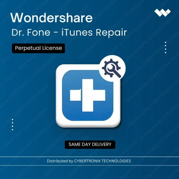 Wondershare Dr.Fone - iTunes Repair Perpetual License | Digital License | Same Day Delivery
