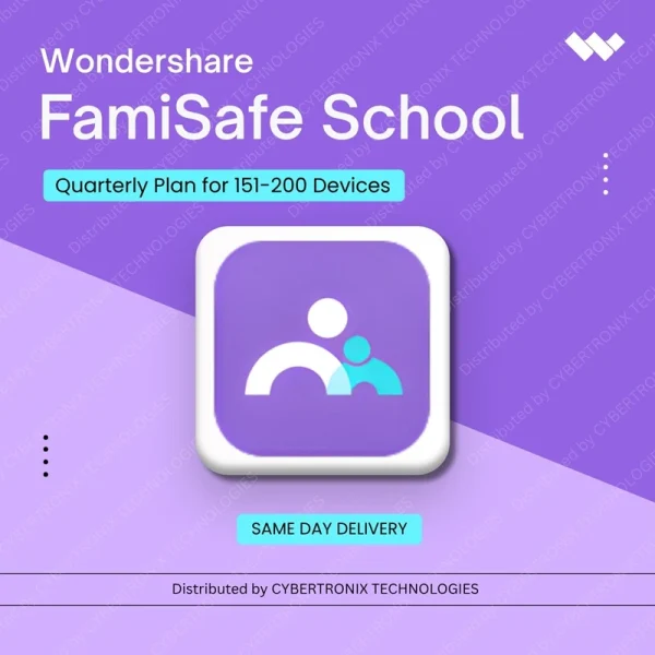 Wondershare FamiSafe School License Quarterly Plan - For 151-200 Devices | Digital License | Same Day Delivery