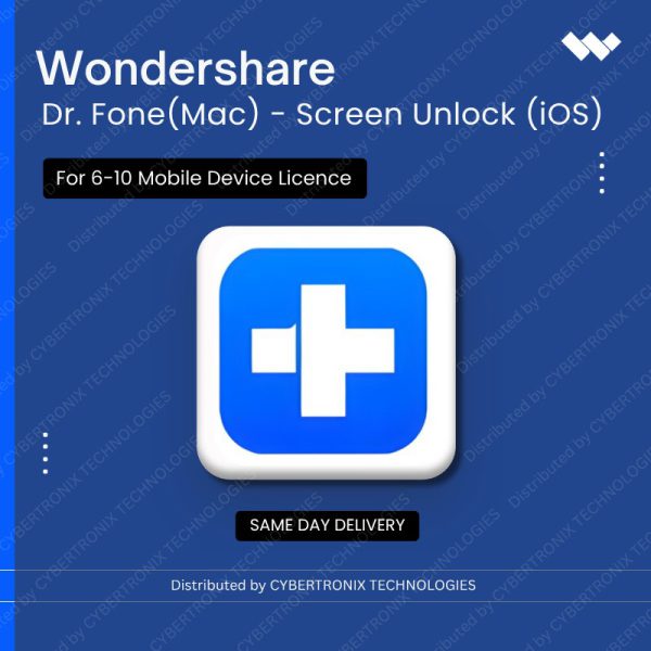 WondershareDr.Fone(Mac) - Screen Unlock (iOS) for 6-10 Mobile Device License | Digital License | Same Day Delivery