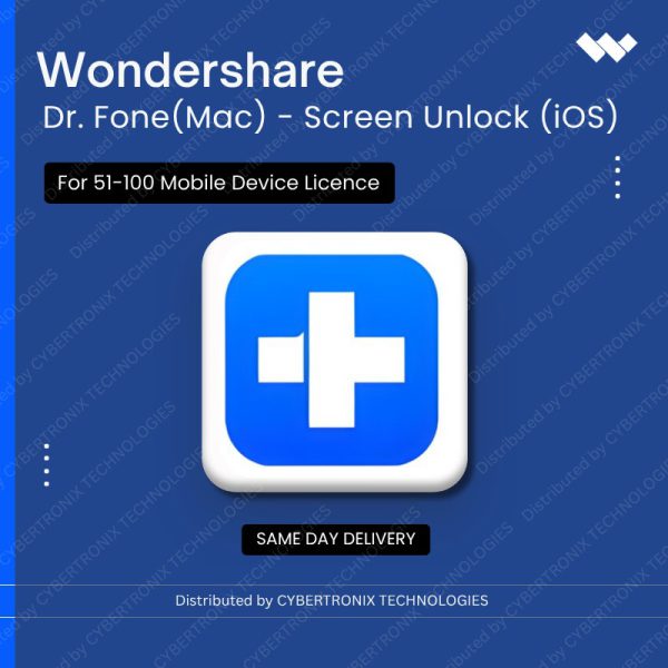 Wondershare Dr.Fone(Mac) - Screen Unlock (iOS) for 51-100 Mobile Device | Digital License | Same Day Delivery