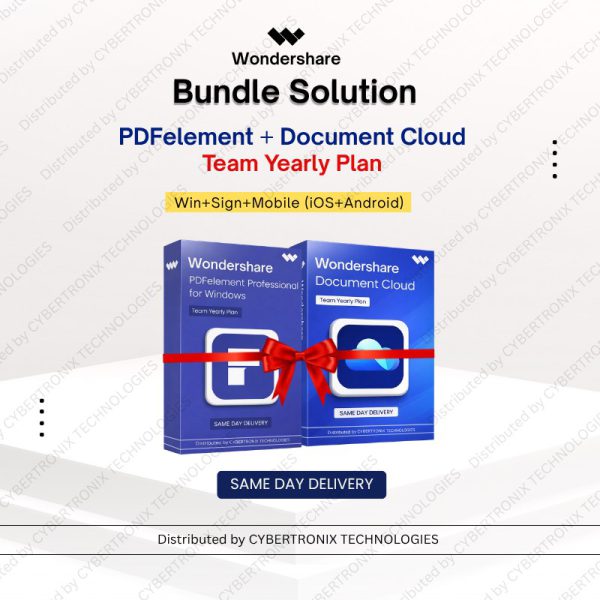 Wondershare Bundle Solution: PDFelement and Document Cloud Team Yearly Plan ( Win+Sign+Mobile(iOS+Android)| Digital License | Same Day Delivery